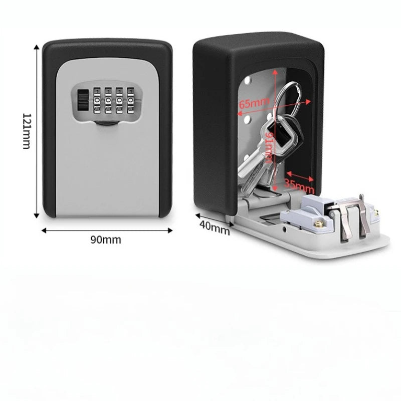 Key Safe Wall Mount No-battery Combination Lock Box Metal Plastic Zpaxo Dgrey