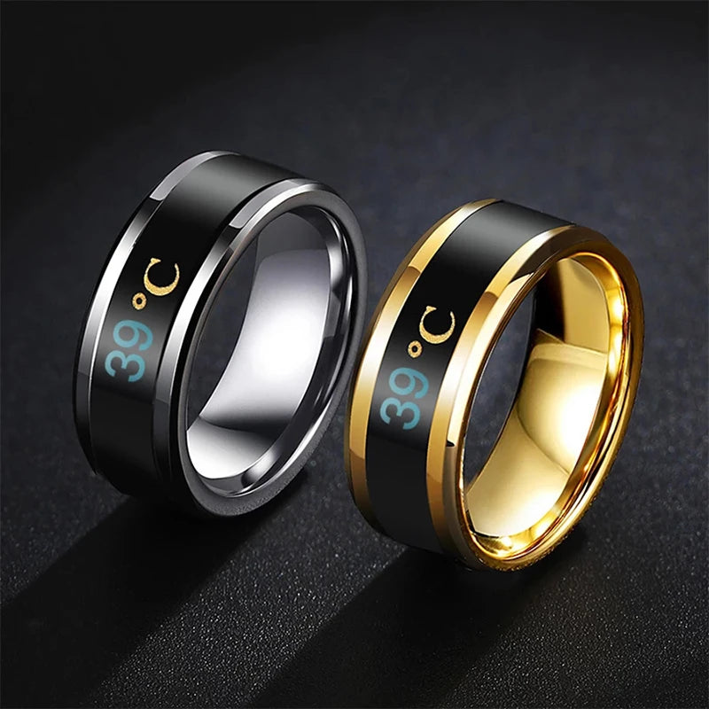 Temperature Ring Titanium Steel Mood Emotion Feeling Intelligent Temperature Sensitive Rings for Women Men Waterproof Jewelry Zpaxo