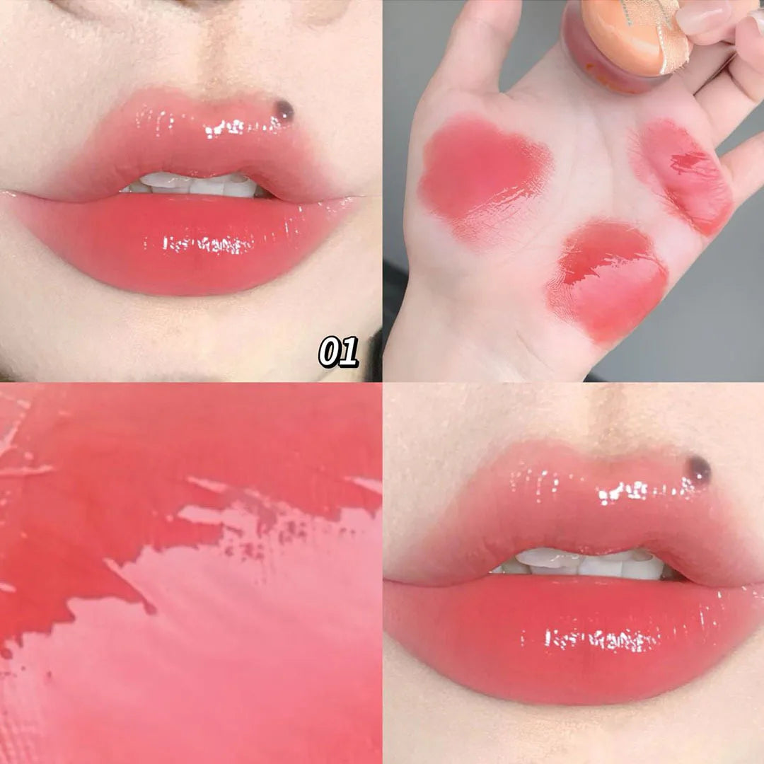 1pc Cute Little Milk Honey Lipgloss Moisturizing Mirror Water Lipgloss Sexy Red Lip Tint Lip Balm Lip Makeup Korean Cosmetics Zpaxo 01