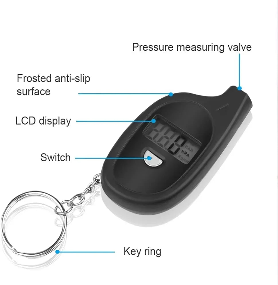 Portable Car Tire Pressure Tester Digital LCD Display Truck Bicycle