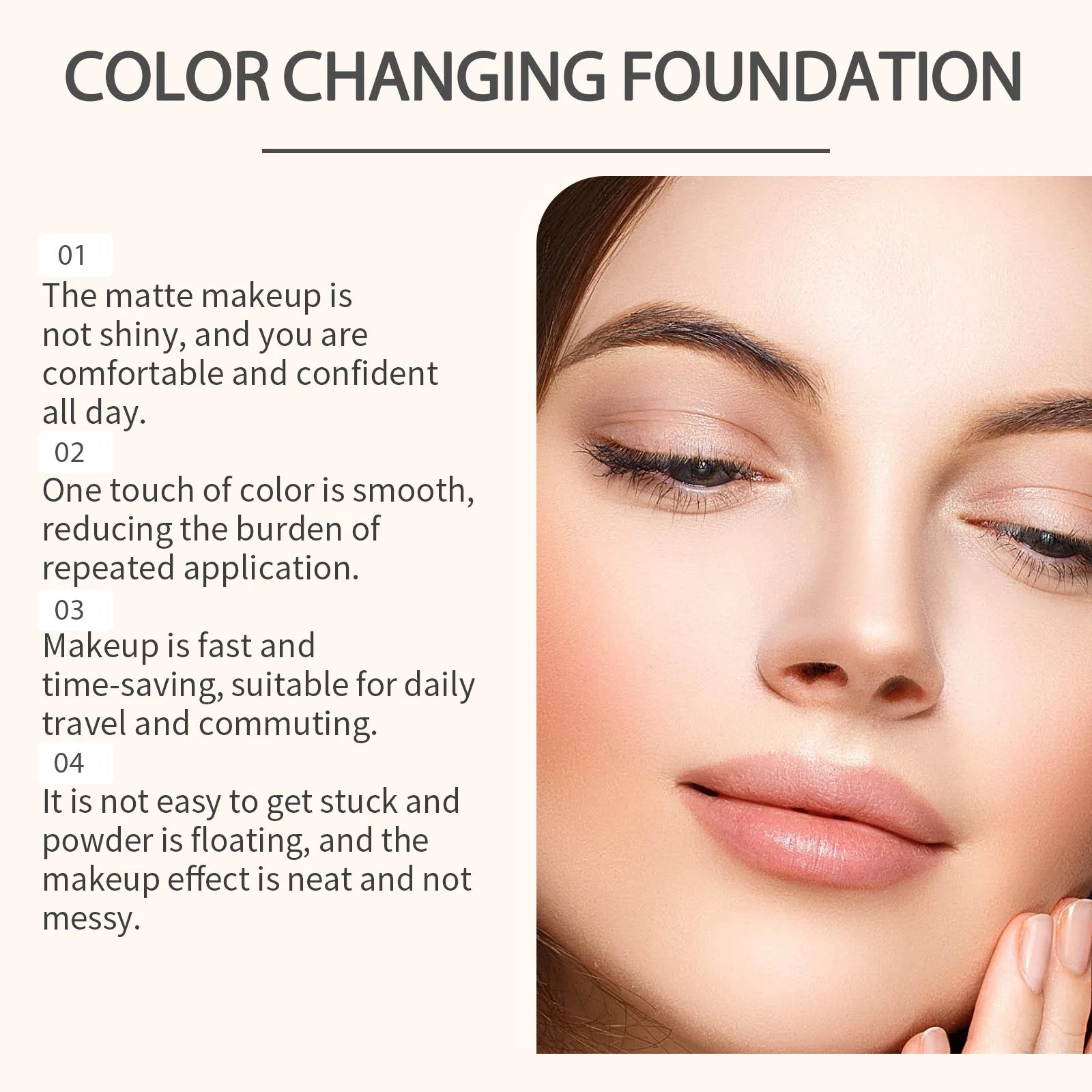 Color Changing Liquid Foundation | Waterproof Full Coverage Makeup Liquid Foundation Zpaxo