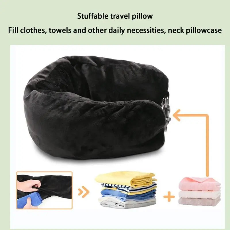 Hoodie Travel neck pillow storage bag Stuffable Neck Pillow Refillable Pillows Sleeper Hold Pillow Neck Support Car Headrest Zpaxo