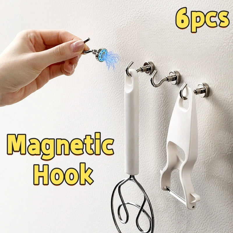 Magnetic Hook Heavy Duty, No Drill Wall Hooks for Bathroom Kitchen, Strong Hold Zpaxo