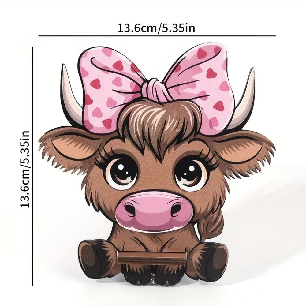 Cow Shape Glasses Holder Organizer Wooden Eyeglasses Stand Desk Decor Zpaxo C