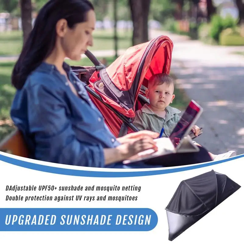 Stroller Cover Sun UPF50 Gnat Mesh Net Canopy Breathable Two-way Zpaxo
