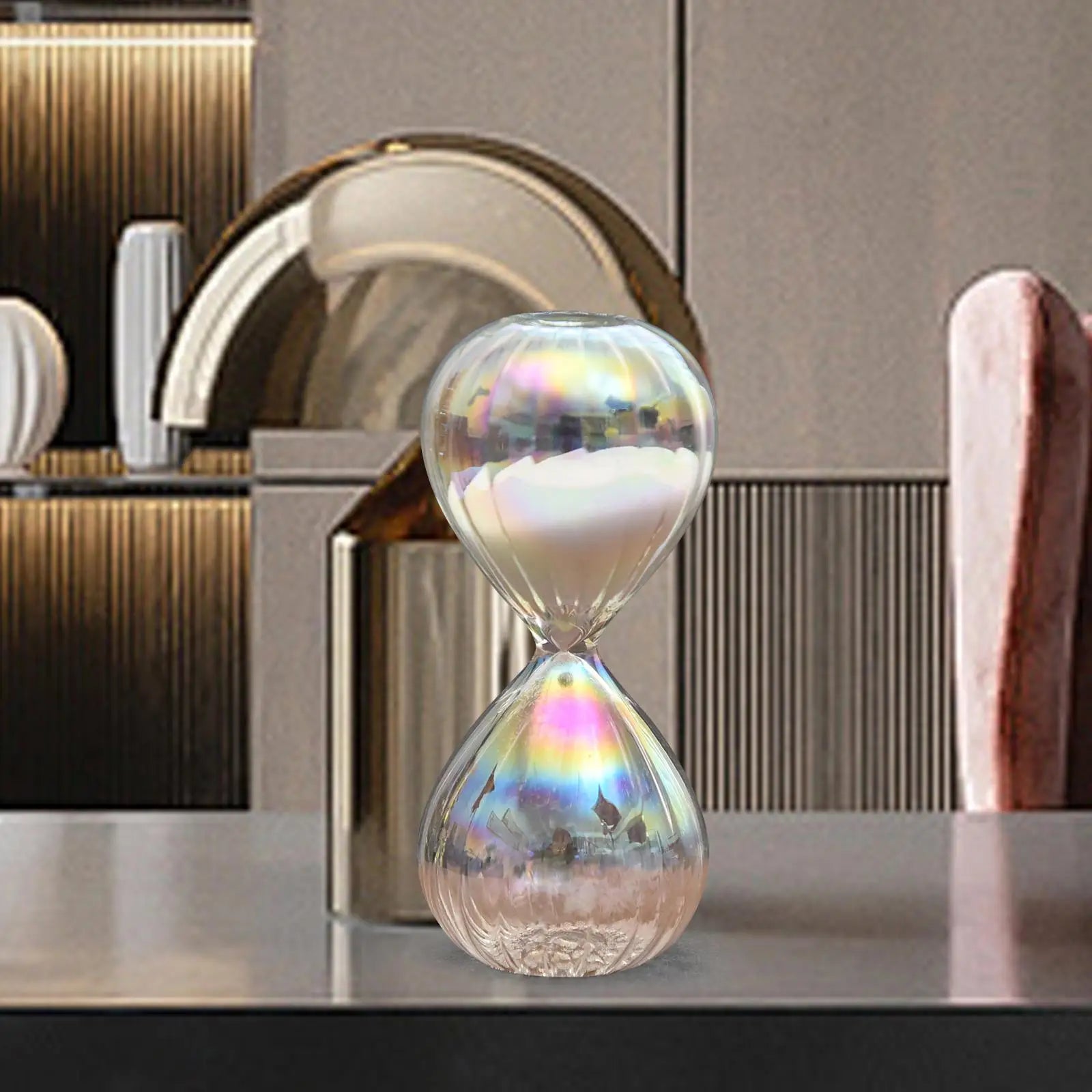 Sand Hourglass Kids Adults Gift Decoration Nordic Glass Colorful Sandglass for Festival Party Kitchen Bedroom Restaurant Zpaxo striped 5min