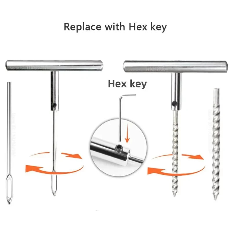 12-Piece Tyre Repairing Tool T-handle Plug Tire Repair Replacement