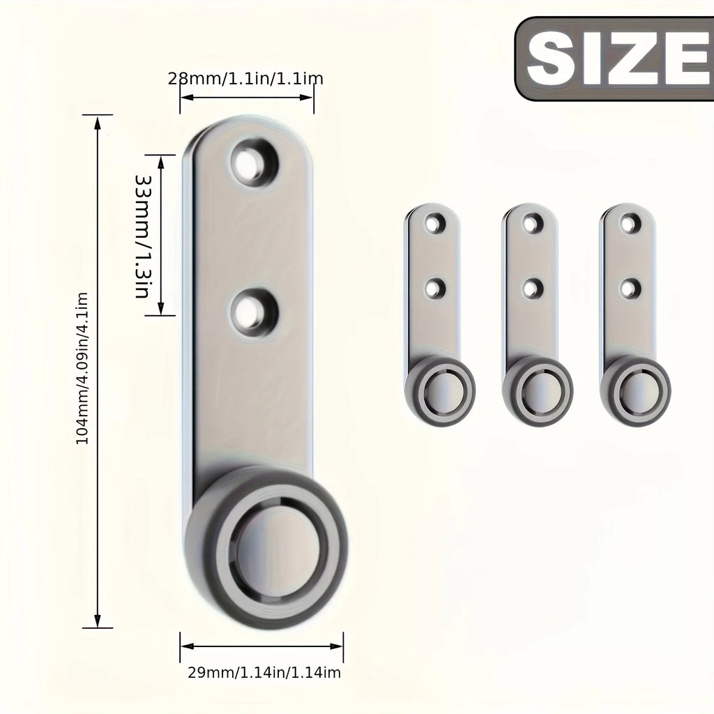 Heavy-duty Silent Sliding Door Wheels 4 Rollers 8 Screws Metal Zpaxo