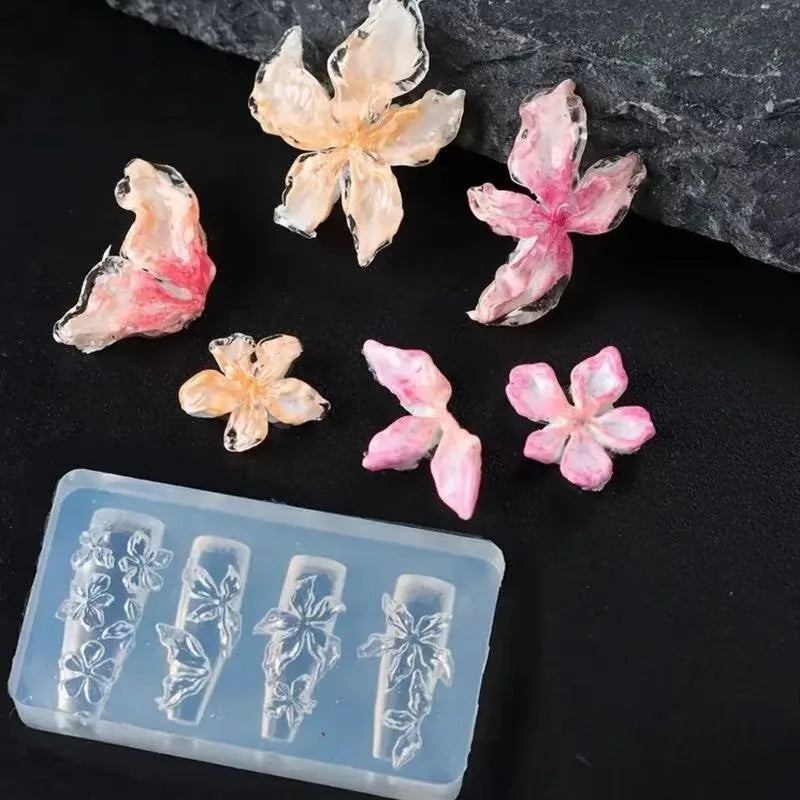 3D Flowers Nail Art Mold Silicone DIY Tropical Floral Tulip Bunch