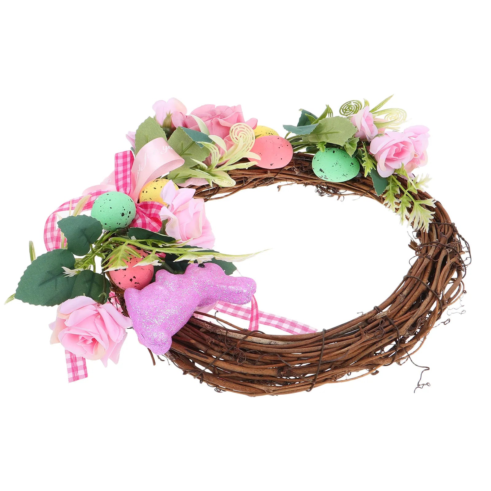 Easter Wreath Artificial Spring Decor Lifelike Simulation Eggs Front