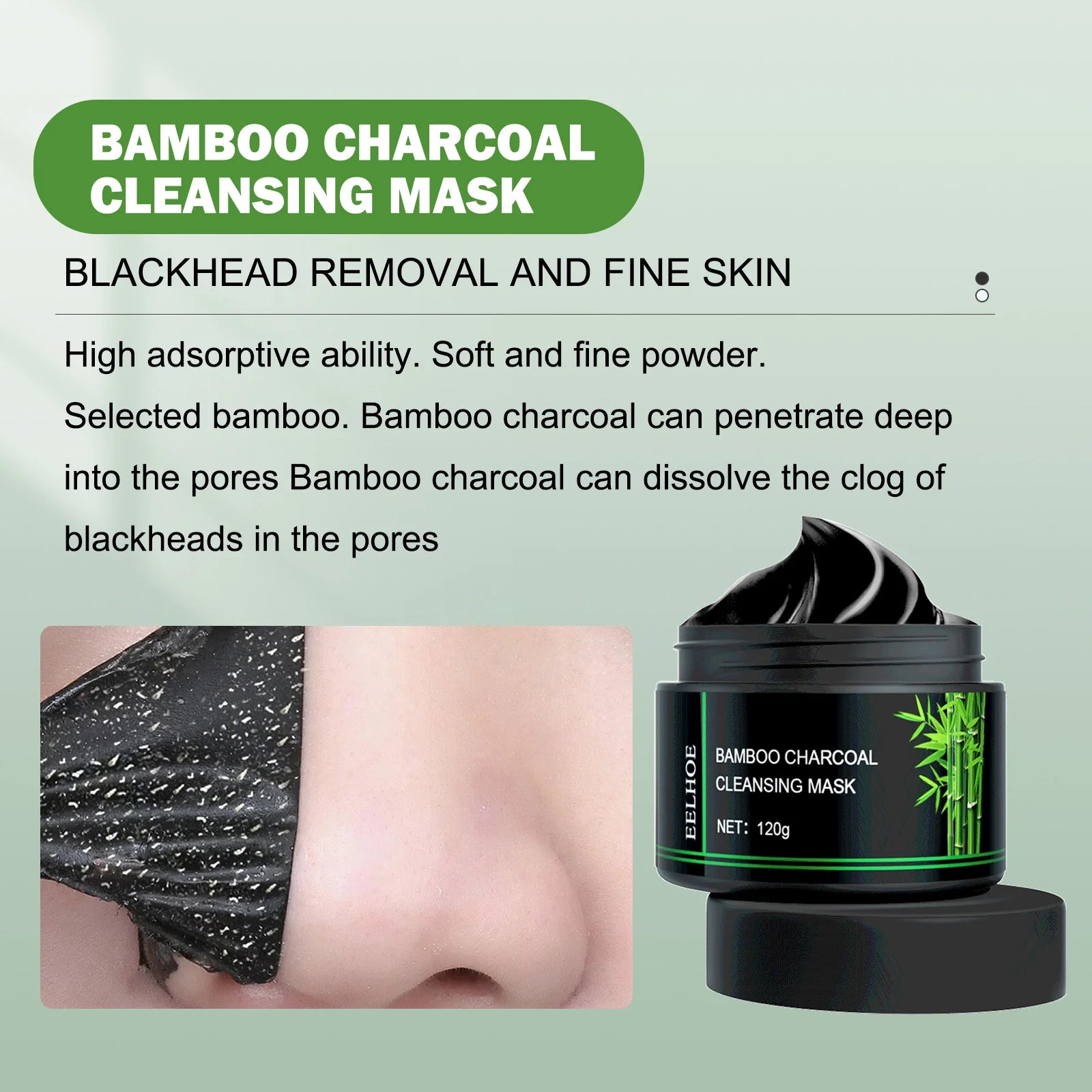 Bamboo Charcoal Blackhead Remover Peel-Off Face Mask – 120g Peel-Off Face Mask Zpaxo