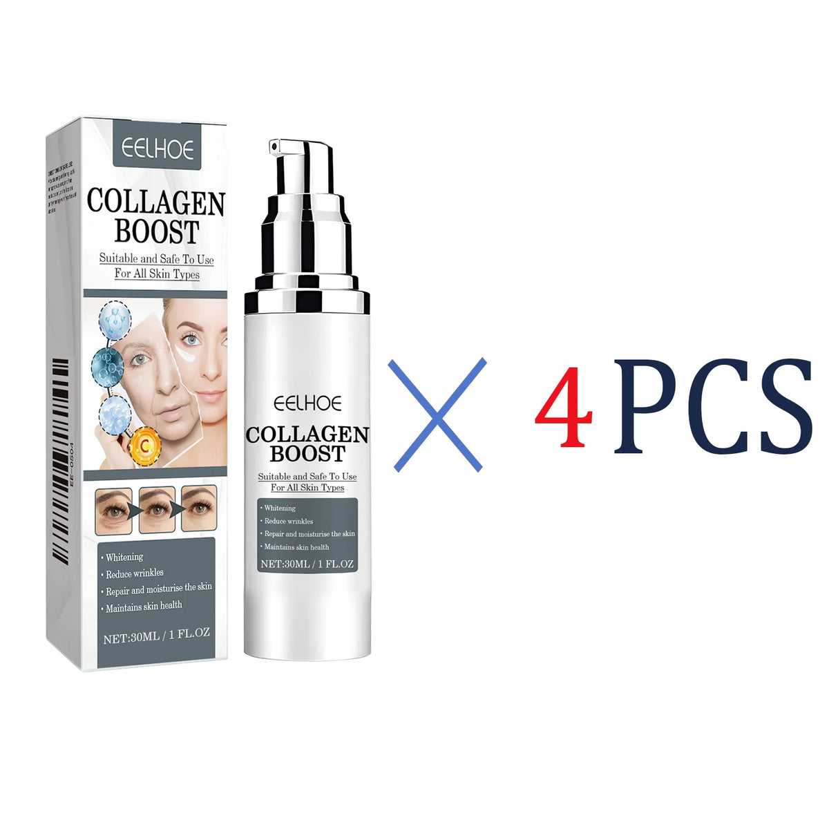 Collagen Face Cream Anti Aging Wrinkle Reduction Moisturizer for Women Firming & Lifting Cream to Brighten Skin Ton 30ml Zpaxo 4 Pcs