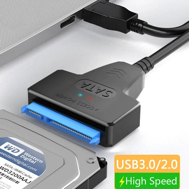 SATA to USB 3.0 / 2.0 Cable Up to 6 Gbps for 2.5 Inch External HDD SSD Hard Drive SATA 3 22 Pin Adapter USB 3.0 to Sata III Cord Zpaxo