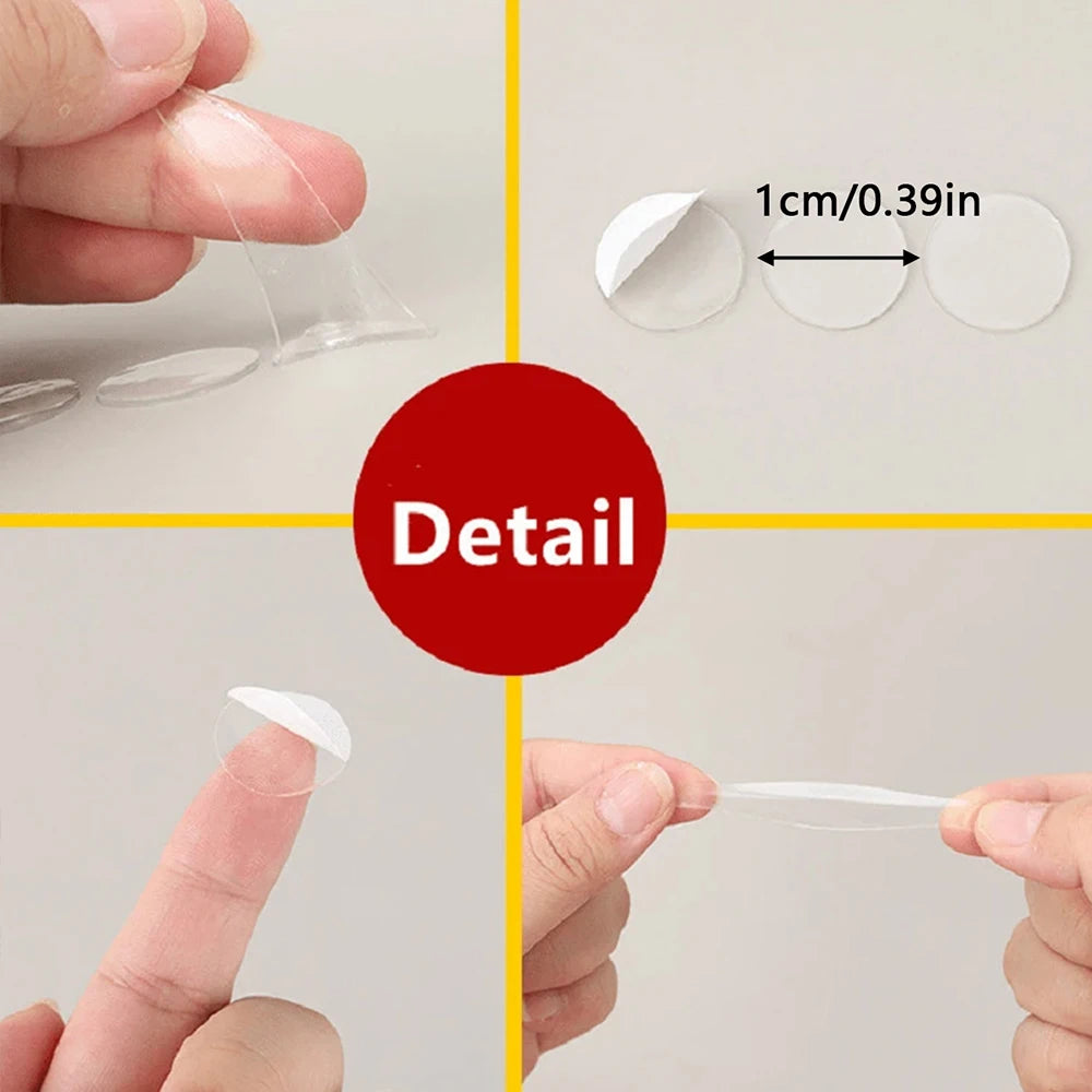 10Sheets Acrylic Double-Sided Adhesive Tape Round 10mm*30 Grains No Trace Nano Waterproof Adhesive Sticker Home Party Decor Zpaxo