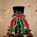 Christmas Tree Topper – Velvet Heart Bow Holiday Ornament