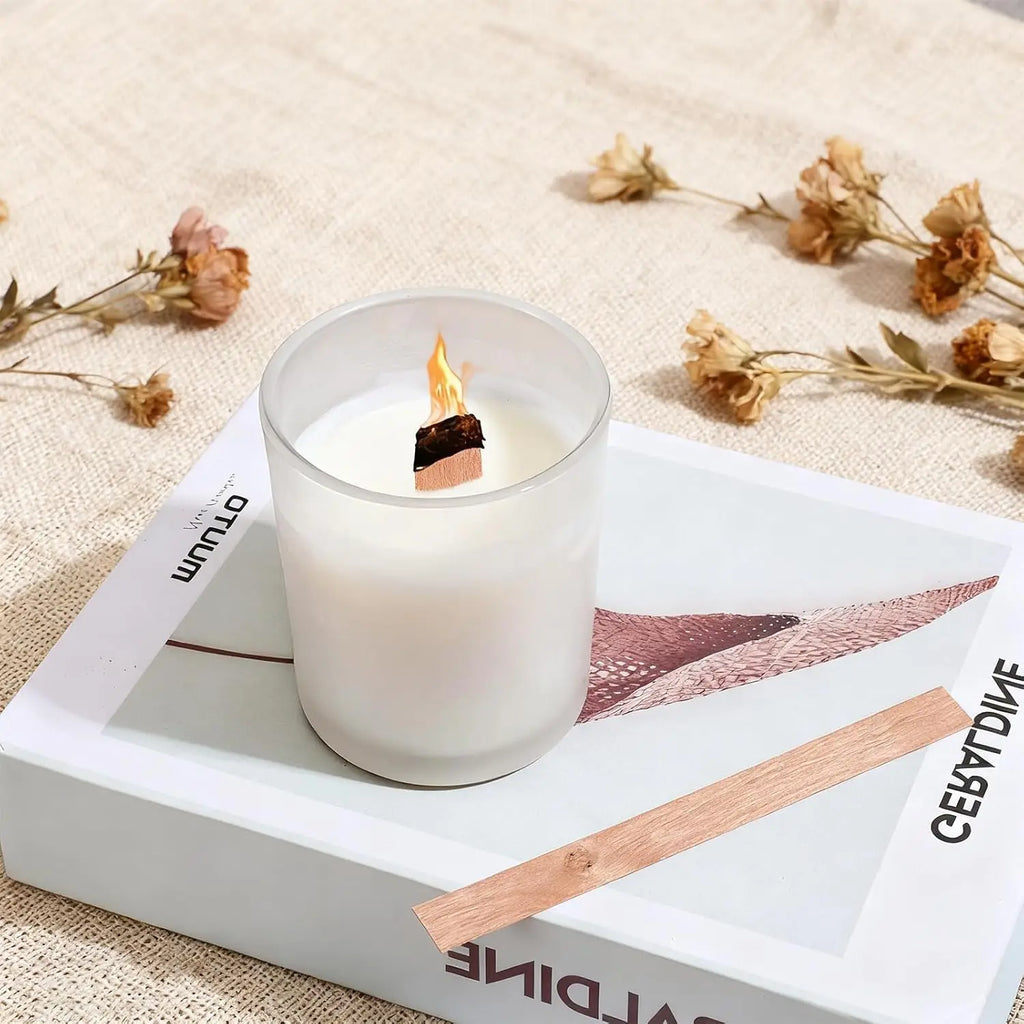60-Pack Smokeless Wood Wicks with Metal Base – Candle Making Candle Making Wicks Zpaxo