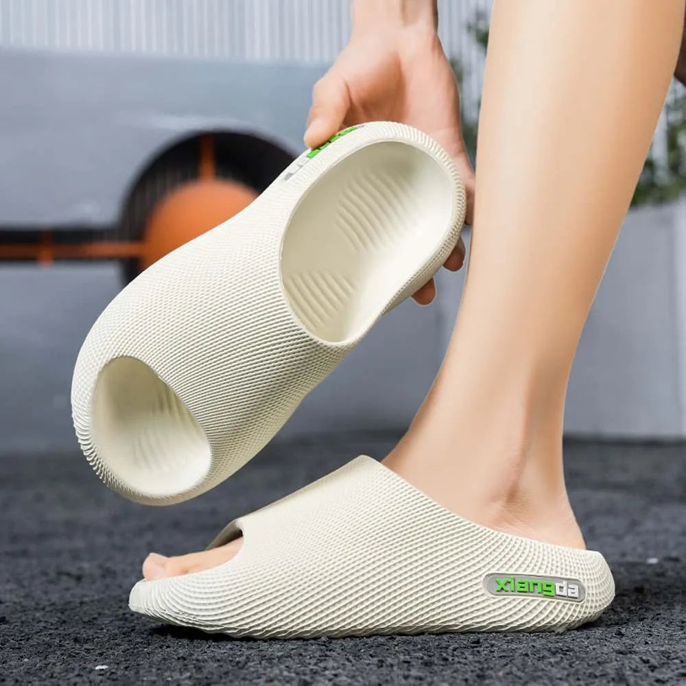 SHAJI Men Cloud Slides Summer Thick Sole Non Slip Flip Flops Fashion