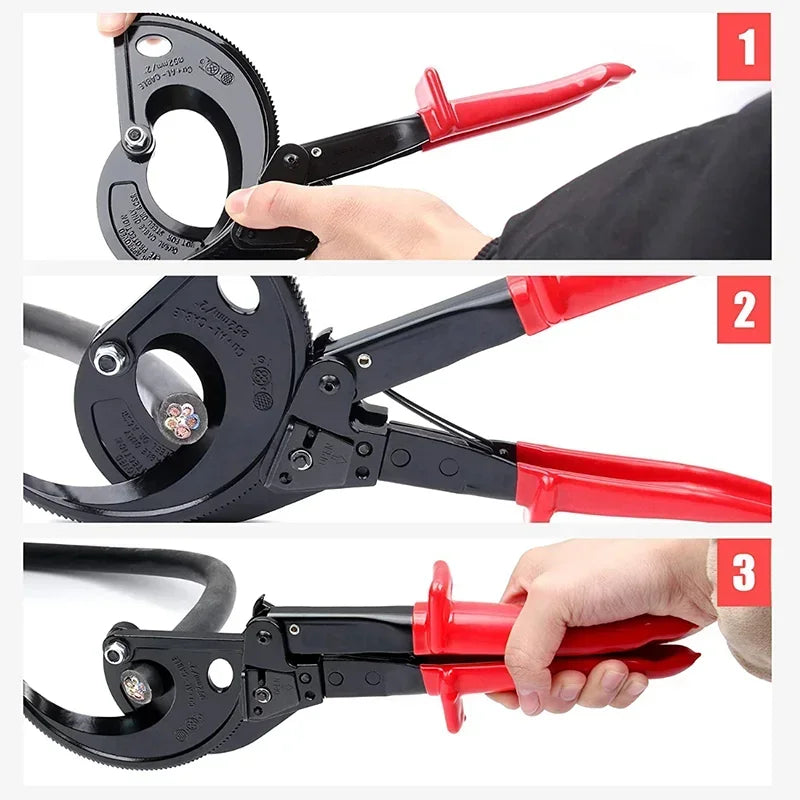 Cable Cutter Heavy Duty Aluminum Copper Ratchet Wire Up 400mm HS-520A