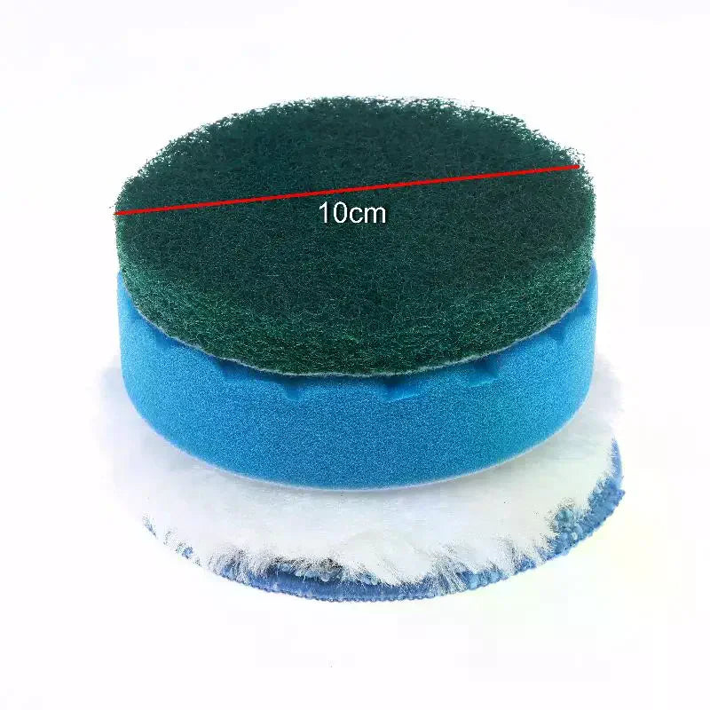 1/3/5Set 4inch Flocking Hexagonal Sponge Electric Cleaning Brush Head Accessories Polishing Pad Sponge Wheel Polishing Disc Sc Zpaxo