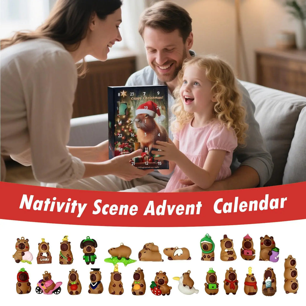 Capybara 3D Christmas Advent Calendar 24 Days Countdown Pendants Home