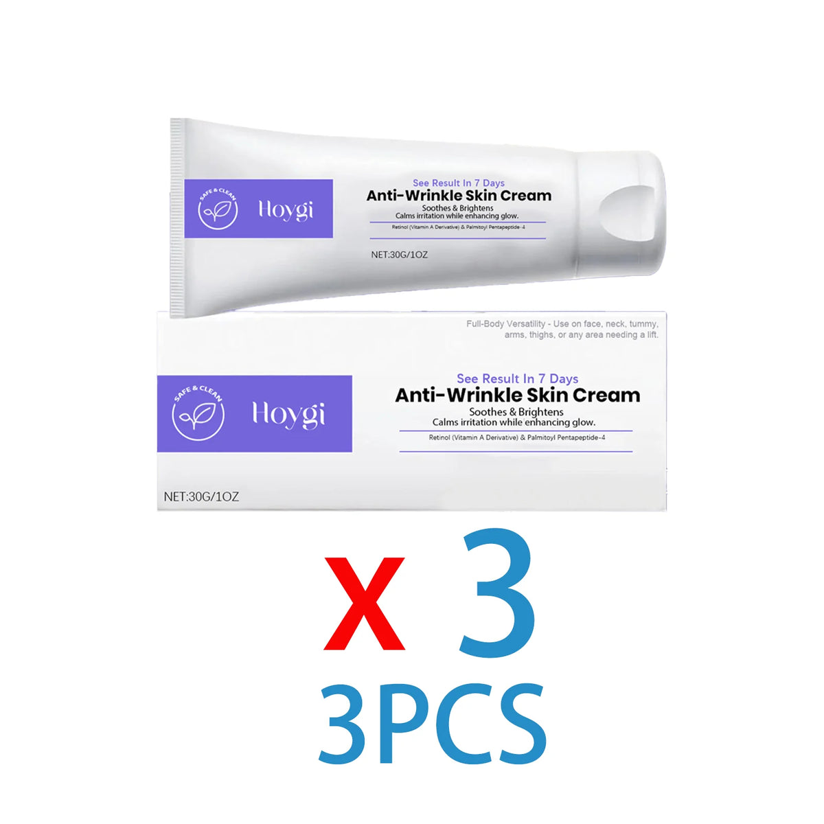 Hoygi Retinol Firming Night Cream for Face and Body Smooth Skin Oil Control Pore Refining Moisturizer for Dry Sensitive Skin 30g Zpaxo 3PCS