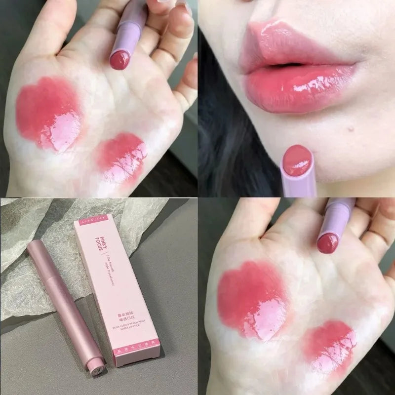 Diamond Glitter Solid Jelly Lip Gloss Pen Moisturizing Mirror Water
