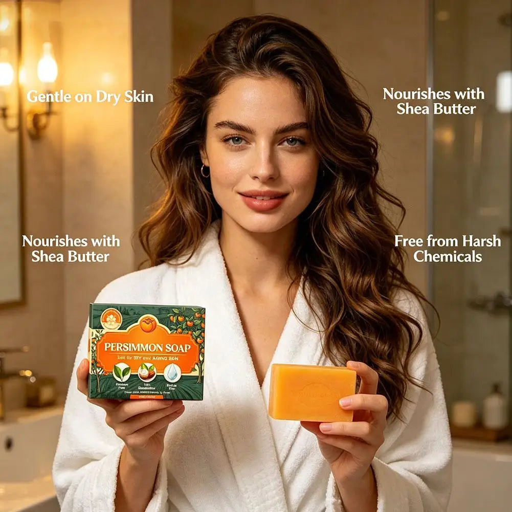 Persimmon Soap Bar for Body Odor Persimmon and Green Tea Extract For Men & Women Gentle on All Skin Types Natural Body Odor Soap Zpaxo