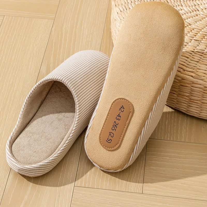 Men's Home Slippers Spring Autumn Indoor Non-slip House Shoes Soft