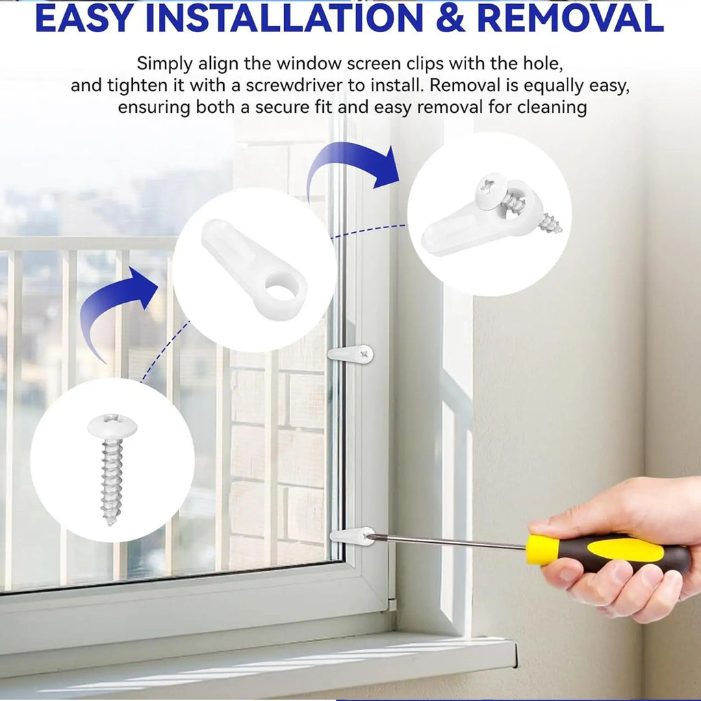 Window Screen Clips Screws Storm Windproof Hold Fastener Hardware