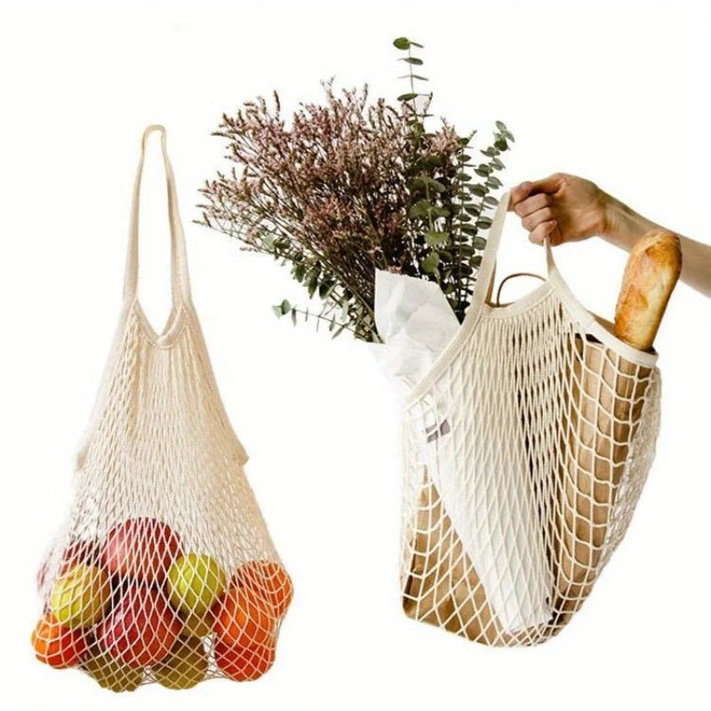 Reusable Mesh Shopping Bags Washable Fruit Vegetable String Net