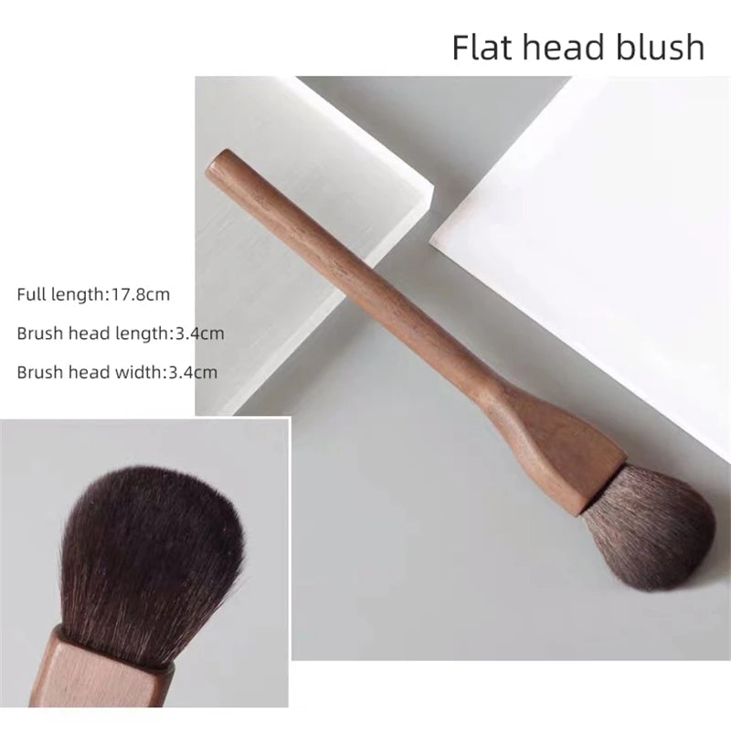 1 European Vintage Wood Handle Makeup Brush Walnut Loose Powder Blush Zpaxo Blush brush