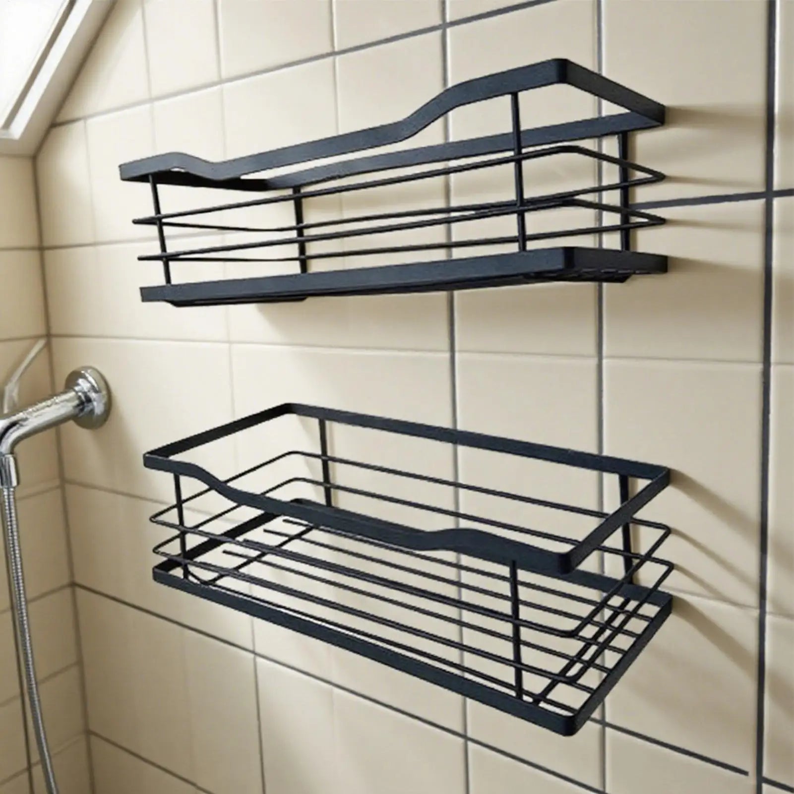 Shower Shelves Storage Shelf Wall Mounted 2 Adhesive Display Rack