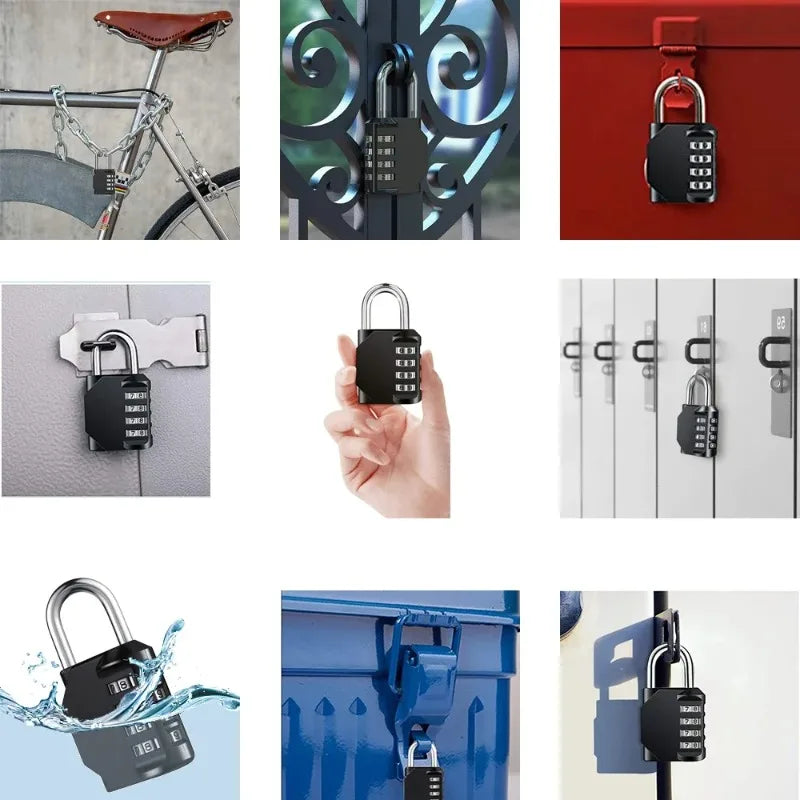 4-Digit Combination Padlock Weatherproof Lock Gym School Locker