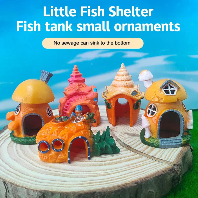Mushroom Conch House Shelter Aquarium Landscaping Decoration Fish Zpaxo