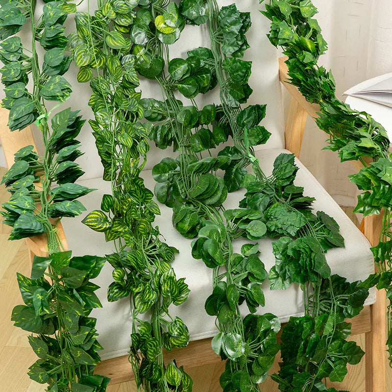 100 200M Artificial Green Ivy Leaf Rattan Creeper Leave Vine Hanging