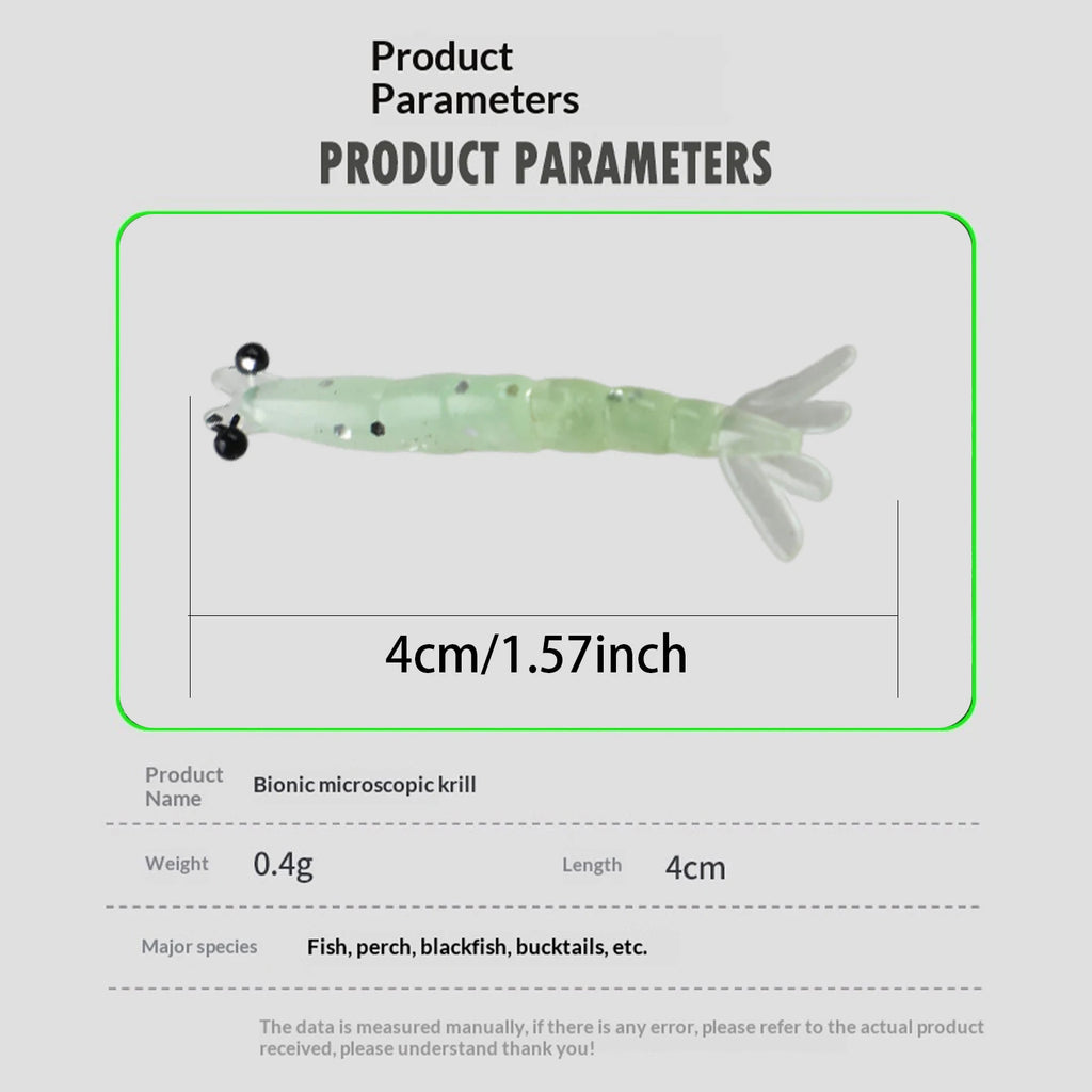 Soft Worm Shrimp Fishing Lure Glitter Direct Tackle Lures 3D Shrimps