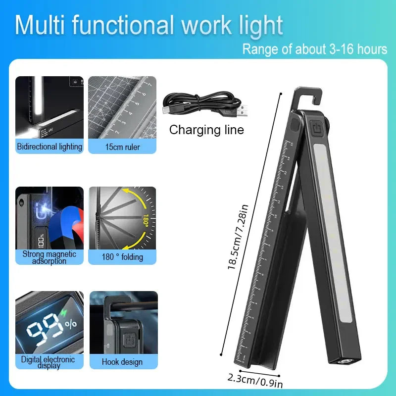 COB LED Folding Work Light – Rechargeable Magnetic Pen Torch
