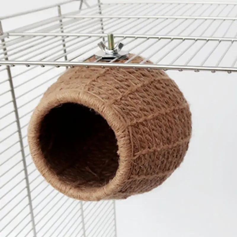 Bird Nest Cage Handmade Hemp Rope Breeding Nests Hatch House Budgie