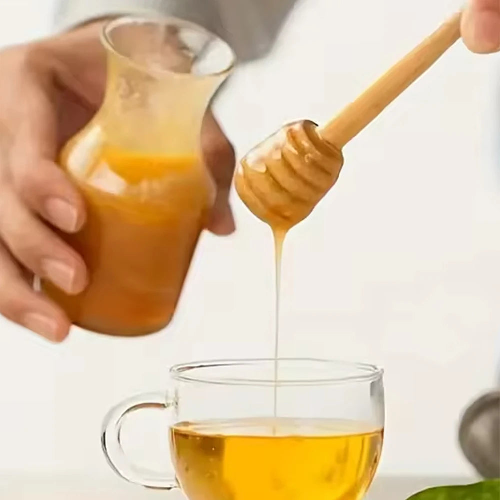 10/20/40Pcs Wooden Honey Dipper 8cm Honey Stirrers Jam Stir Sticks for Honey Jar Dispense Drizzle Honey Christmas Gift Zpaxo