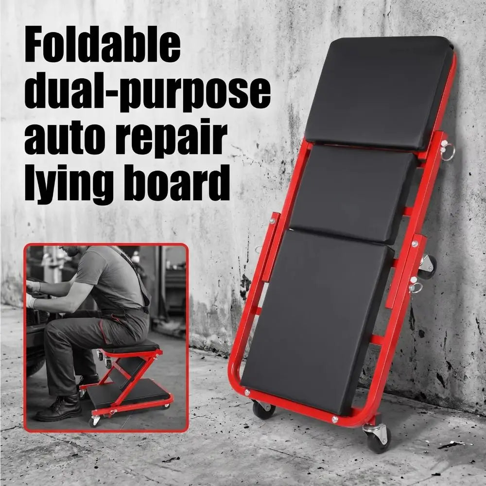 3-in-1 Car Repair Chair Soft Cushion 360 Universal Runner Workshop Zpaxo