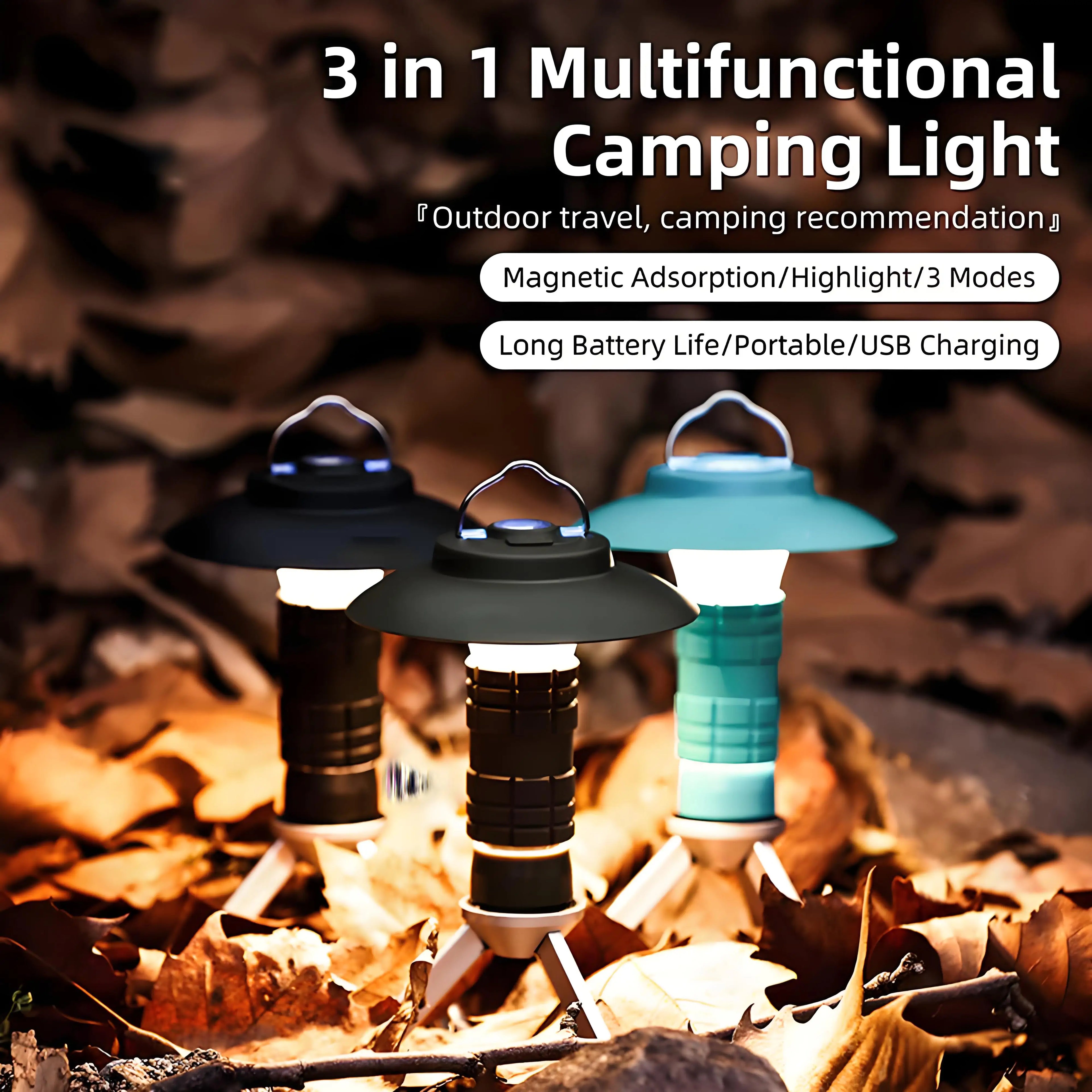 LED Lighthouse Camping Lantern USB Rechargeable 3000mAh Portable Flashlight Tent Light Outdoor Emergency Lamp for Hiking Camping Zpaxo