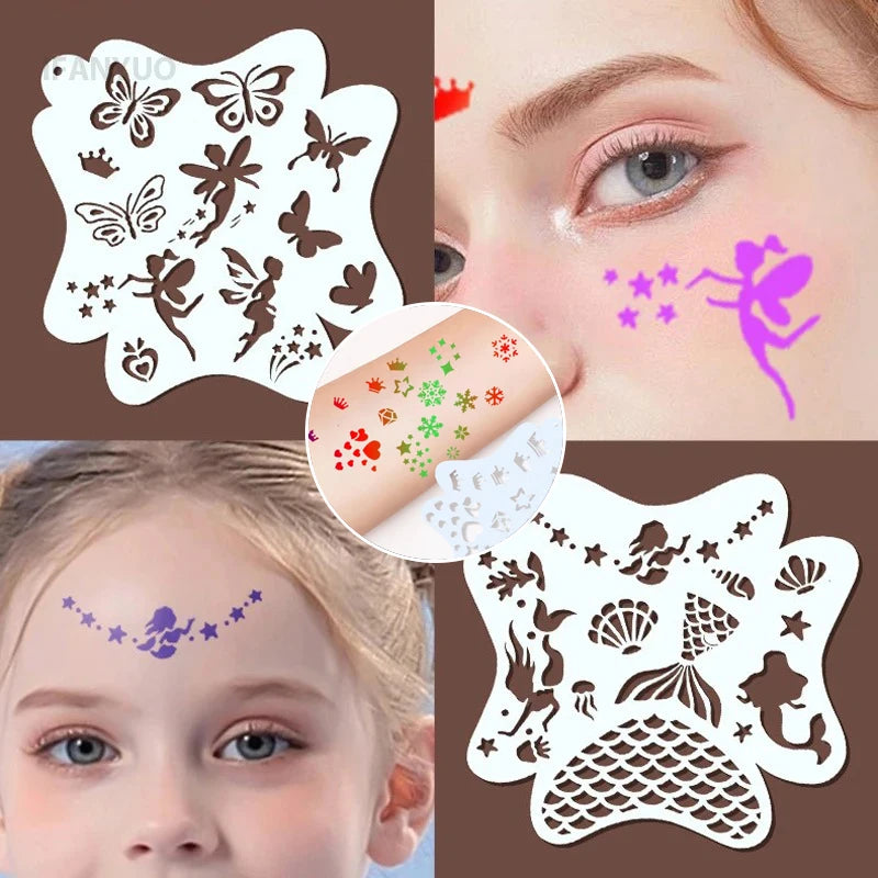 Reusable Face Painting Template Adults Children Body Art Party Makeup