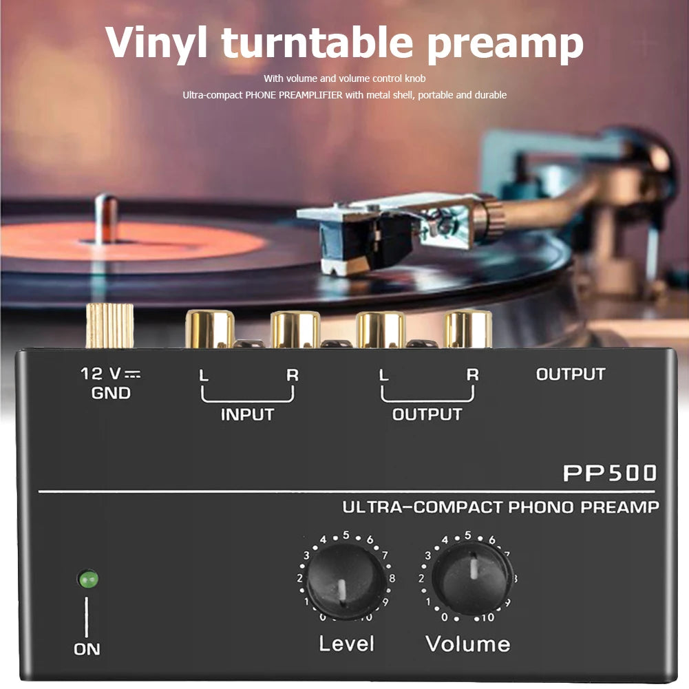 Phono Preamp Pre Amp Preamplifier Level Volume Control RCA Input