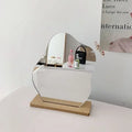Decorative Mirror Acrylic Wooden Base Minimalist Irregular Makeup