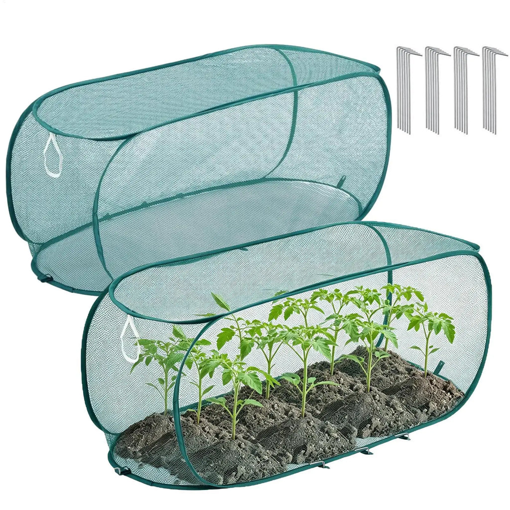2-Pack Pop-Up Garden Mesh Plant Covers – Seedling Protector Garden Plant Cover Zpaxo