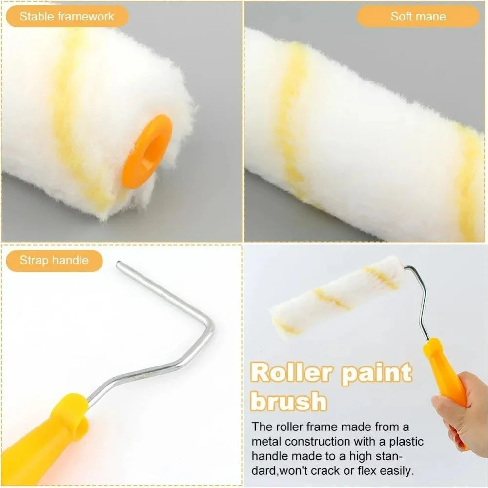 10/11pcs Paint Roller Kit: Get Professional-Looking Walls with 4 Inch Rollers & Covers, For Hotel/Restaurant/Commercial Zpaxo