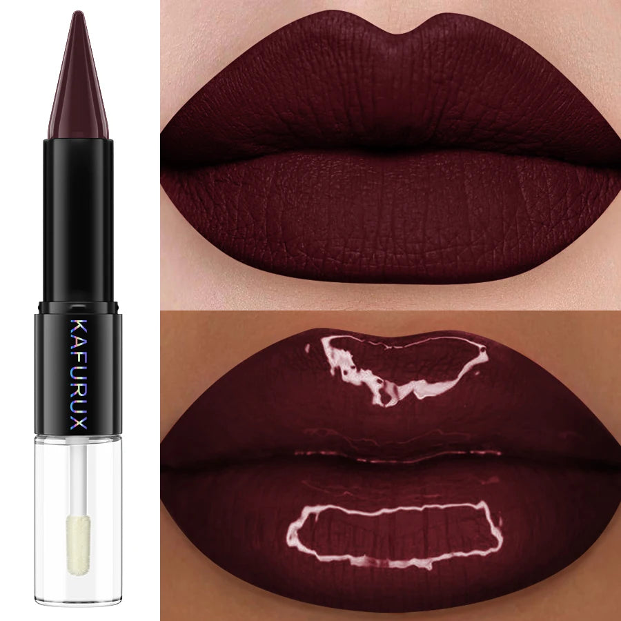 Waterproof 1 Double Head Lipstick Lip Coat Long Lasting 24HR Makeup Zpaxo 12