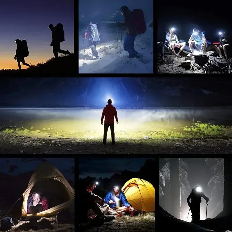XPE+COB LED Headlamp – USB Rechargeable & Magnetic Torch