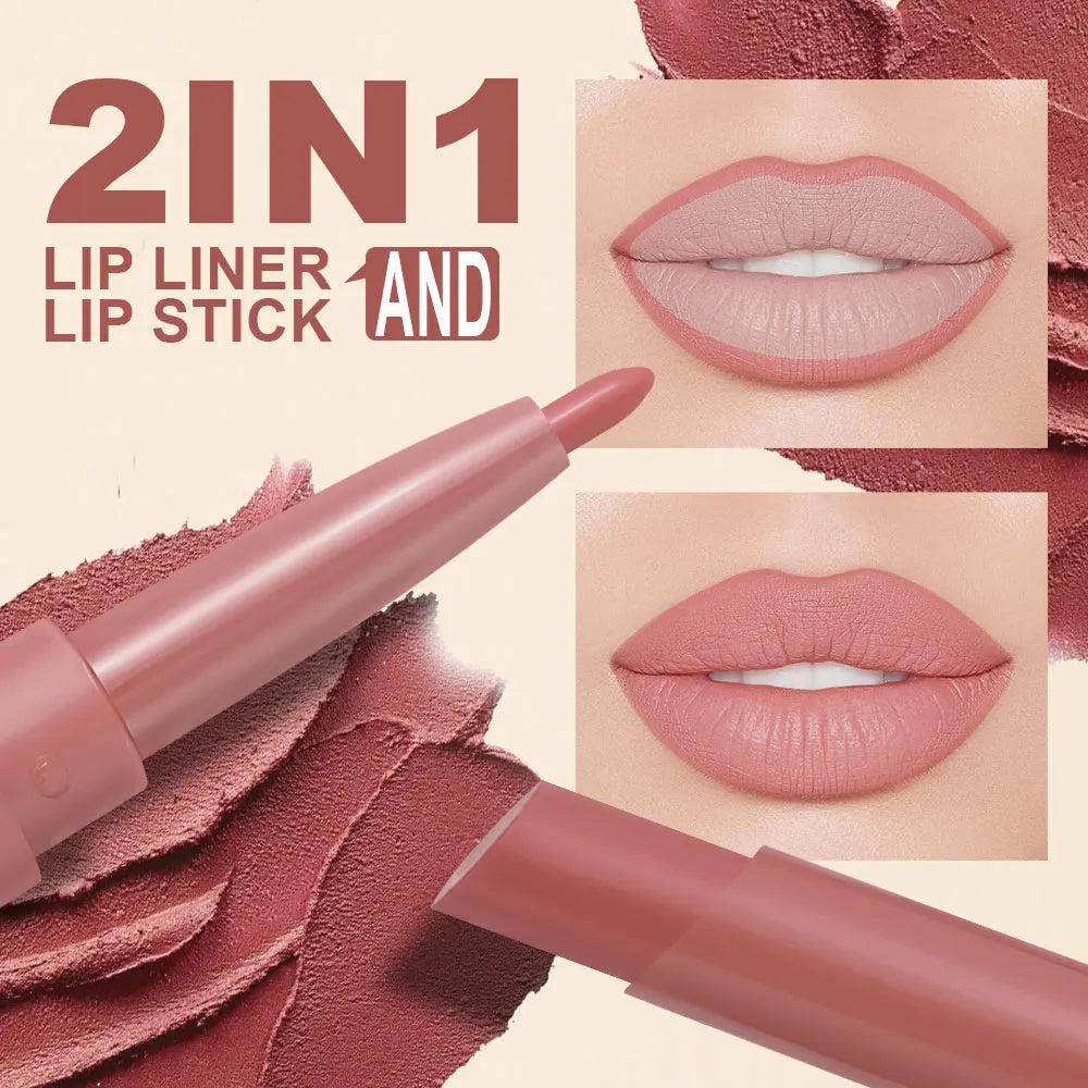 Set of Six Double-Ended Lipsticks, Velvet Matte Lipsticks, Easy to Apply, Non-Fading, Non-Stick Lipsticks Set Zpaxo