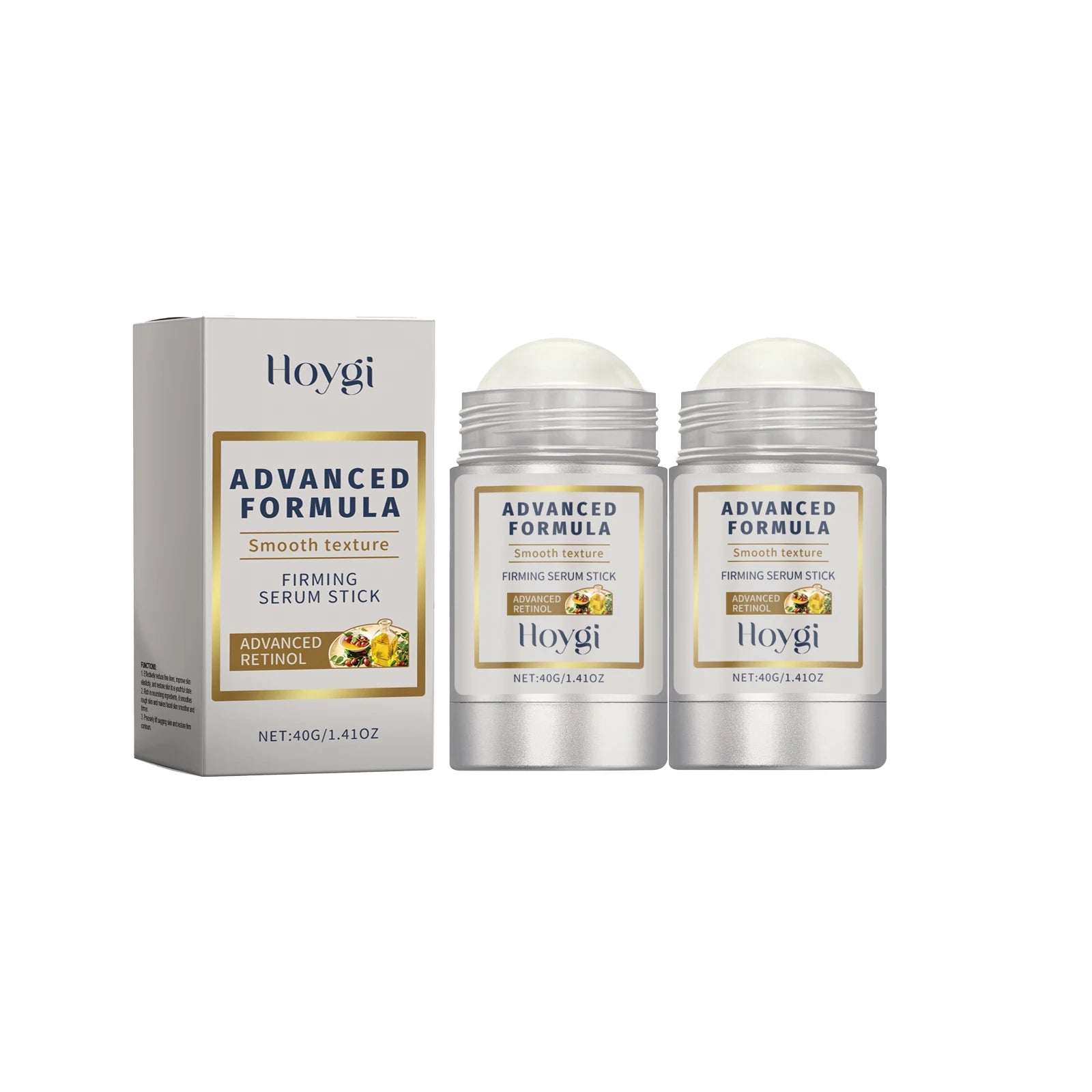 HOYGI 40g Peptide Firming Stick Hyaluronic Acid Camellia Solid Serum Hydrating Face Neck Non Retinoid Formula for Sensitive Skin Zpaxo 2PC
